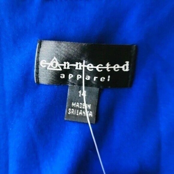 Connected Apparel Women Blue Floral Print Tiered Sheath Dress Sz 6/14 - Picture 5 of 8